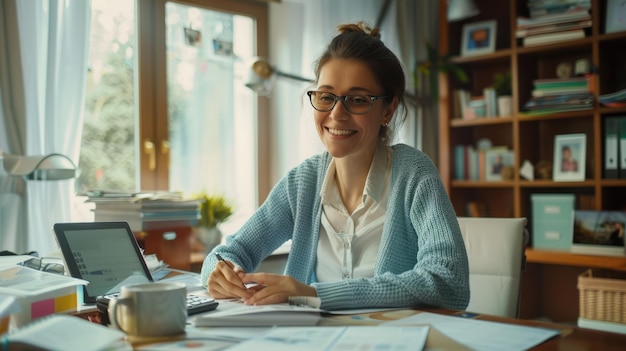 Transaction accounting documents and financial reports on a desk